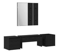 Ensemble Meubles Couloir 6 Pièces, Bois d'Ingénierie avec Miroir Acrylique | Bois composite résistant au gauchissement, miroir acrylique sécurisé, design mural gain de place, entretien chiffon humide,