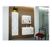 Ensemble meubles de salle de bain blanc complet collection RAVEN.