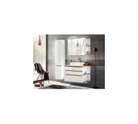 Ensemble meubles de salle de bain complet avec cabinet miroir - blanc - 90 cm - platinium