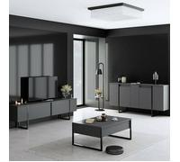 Ensemble Meubles de Salon Pignano Dmora, en Bois Mélaminé Noir Anthracite