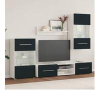 Ensemble meubles TV avec LED - vidaXL - Indigo mat - Bois d'ingénierie - Éclairage LED blanc - 5 pièces
