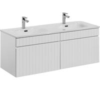 Ensemble meubles vasques à poser à encastrer + plateau - 120 cm - Emblematic White