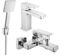 Ensemble MEXEN CETUS V mitigeur lavabo + mitigeur bain avec douche chromé