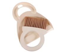 Ensemble Mini Balai de Bureau Pelle à Poussière, Plastique Beige | Nettoyage du Clavier Bureau, Prise en Main Confortable, Design Ergonomique, Format Portable