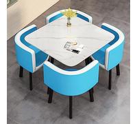 Ensemble moderne 4 pièces avec table basse ronde et chaises en cuir synthétique pour réunions de bureau, petites conférences, magasins et usage domestique