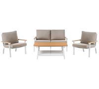 Ensemble Moderne de Jardin en Aluminium 4 Places Canapés avec Table Basse et Cou