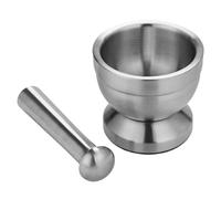 Ensemble mortier et pilon, Broyeur manuel portatif de pilon de mortier d'ail d'acier inoxydable argent