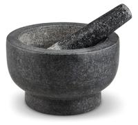 Ensemble mortier et pilon en granit, 20 cm, couleur grise