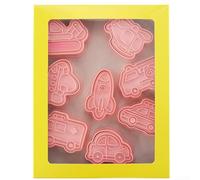 Ensemble Moules Biscuits 8 Design pour voiture Ensemble Moules | 8 formes véhicules uniques, plastique PP , pour idéal pour fêtes d'anniversaire et goûters