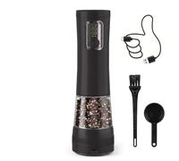Ensemble moulin à sel et poivre électrique, rechargeable automatique | Moulin à poivre avec base, affichage, éclairage LED, grande capacité, idéal pour la cuisine