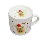 Ensemble Mug Porcelaine & Dessous de Verre - Jan Pashley Highland Coo Noël