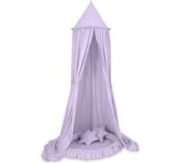 Ensemble My Sweet Baby pour chambre d'enfant violet avec baldaquin en coton, nid d'ange et coussins en forme d'étoile