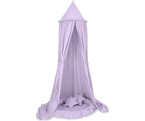 Ensemble My Sweet Baby pour chambre d'enfant violet avec baldaquin en coton, nid d'ange et coussins en forme d'étoile