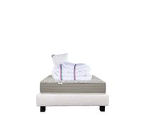 Ensemble OrganicCoton 90x190 + sommier beige + couette + oreiller