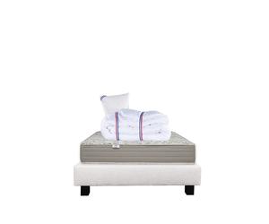 Ensemble OrganicCoton 90x190 + sommier beige + couette + oreiller