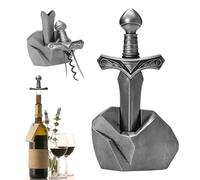 Ensemble ouvre-bouteille design épée, support robuste, adapté aux vins millésimés et vieux. 3 en 1 : ouvre-bière et bouchon refermable, parfait cadeau de vin en coffret