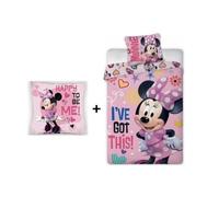 Ensemble parure de couette - Disney - Minnie - 140 x 200 cm - Coussin 35 x 33 cm - 100% polyester