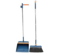 Ensemble Pelle et Balai Pliable en Plastique Acier Inoxydable | Rangement Mural, Prise en Main Pratique, Manche Long, Poils Denses, pour Jardin et Salle de Bain Style Aléatoire