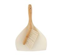Ensemble pelle et balayette en bambou naturel avec poils en bambou naturel pour nettoyage de sol maison, cuisine, bureau, intérieur ou extérieur, beige