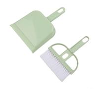 Ensemble pelle et brosse en plastique compact pour mini outil de nettoyage portable pour clavier de bureau, grille d'aération, four à micro-ondes, miettes, saleté et légèreté (vert)