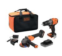 Ensemble perceuse à percussion et ponceuse sans fil Black+Decker BCK24E1SB 18 V