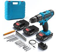 Ensemble perceuse-visseuse sans fil - Visseuse à chocs 18V - 25+3 réglages de couple - Outil portatif sans fil - Livré avec 2 batteries - Outil multifonction