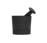 Ensemble pilon et mortier, presse-purées, mortier et pilon en fer, mortier et pilon, bol de mélange de sauce avec extérieur noir mat, broyeur et broyeur foncé élégant, mortier et pilon en porcelaine d