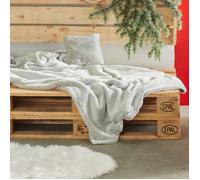 Ensemble Plaid Et Coussin Assorti Uni 125x150 Cm