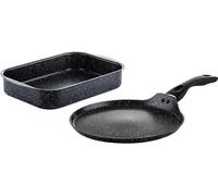 Ensemble Westinghouse - plat de cuisson 35cm + poêle à crêpes 28cm - Marbre Noir Noir G