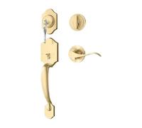 Ensemble Poignée D'Entrée Double Porte Européenne, Serrure Extérieure lliage de Zinc, Électroplaqué, Pêne 60/70mm, Porte 35-45mm, Réversible, Installation Facile, for Entrée & Étude