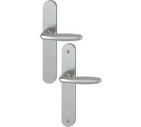 Ensemble poignée pour porte intérieure sur plaque longue Verona 1510/300M - Alu aspect inox - HOPPE - 758166 Noir G