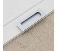 Ensemble poignée rectangulaire encastrée avec poignée de porte coulissante de style rustique pour poche de placard (espacement de l'argent 128 mm)