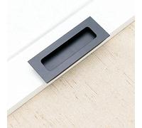Ensemble poignée rectangulaire encastrée avec poignée de style rustique pour poche de placard (espacement entre les noirs 96 mm)