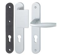 Ensemble poignées pour porte d'entrée en aluminium New York version palère - 195 mm - HOPPE - 11506544