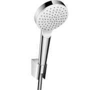 ensemble porte-douche Crometta 1 jet EcoSmart avec flexible de douche 125 cm, blanc/chrome, 26568400
