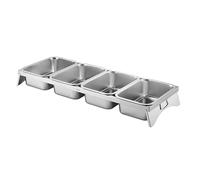Ensemble Porte-Épices Professionnel, Porte-Condiments De Comptoir Avec Poignée, Assiette Combinée À Pizza En Acier Inoxydable Pour Hôtel, Réception, Fromage, Sauce, Laitu,Silver-a-88.2x32x10cm
