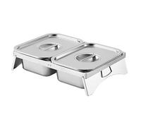 Ensemble Porte-Épices Professionnel, Porte-Condiments De Comptoir Avec Poignée, Assiette Combinée À Pizza En Acier Inoxydable Pour Hôtel, Réception, Fromage, Sauce, Laitu,Silver-b-45.3x32x10cm