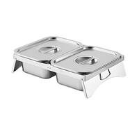 Ensemble Porte-Épices Professionnel, Porte-Condiments De Comptoir Avec Poignée, Assiette Combinée À Pizza En Acier Inoxydable Pour Hôtel, Réception, Fromage, Sauce, Laitu,Silver-b-41.1x27x10cm