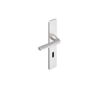 Ensemble porte palière sur plaque en aluminium anodisé RIVIERA finition argent