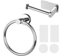 Ensemble porte-papier toilette et porte-serviettes en acier inoxydable 304