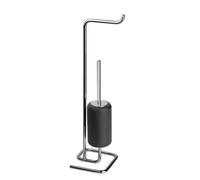 Ensemble porte-rouleau de papier et brosse à toilettes sur pied Gessi Goccia en noir GRES, 38068124, Couleur: Métal noir GHRC