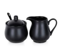 Ensemble Pot à Lait et Sucrier - Vilde - Porcelaine Noire - Design Moderne - 3 Pièces