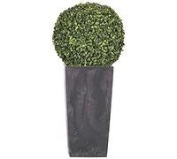 Ensemble Pot Plastique Effet Carré Prosperplast Urbi 35 L AVEC Cuve couleur anthracite, 55 (hauteur) x 29,5 (largeur) x 29,5 (profondeur) cm + Boule d