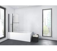 Ensemble pour baignoire comprenant un porte-serviette, dimensions 100 x 140 cm, finition noir mat