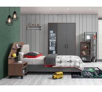 Ensemble pour chambre d'enfant Lit d'enfant Table de chevet Armoire Bibliothèque Moderne