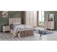 Ensemble pour chambre d'enfant Lit d'enfant Table de chevet Commode Meubles de qualité supérieure Beige