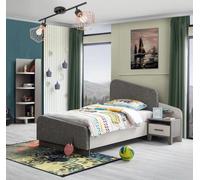 Ensemble pour chambre d'enfant Lit d'enfant Table de chevet Étagère à livres Moderne Gris Qualité supérieure