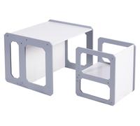Ensemble pour enfants 3 en 1 Ginger Home - Table, chaise et banc, blanc et gris