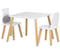 Ensemble pour enfants Chipolino - Table avec deux chaises, MDF, hippopotame et lion