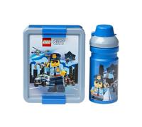 Room Copenhagen Ensemble repas City – Gourde et boîte à goûter 2 pièces PP bleu 17×13,5 cm
